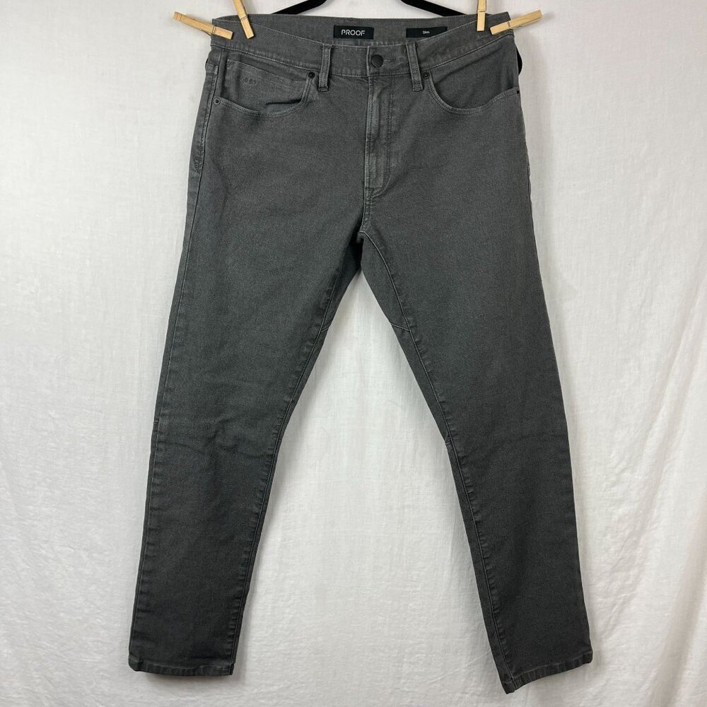 Proof Slim Tapered Jeans Mens 32x29 Actual Size Grey Skater Stretch Skinny Punk‎